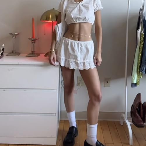 Women Y2K Lace Trim Slip Skirt Low Rise 90s Vintage Mini Half Slips for Under Dress A Line Fairycore Short Skirt4