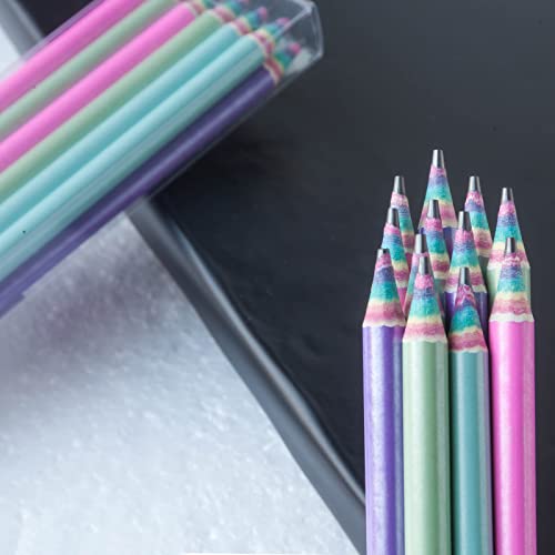 Lofir 36Pcs Cute Rainbow Paper Pencils Wood & Plastic Free Rainbow Recycled Paper #2 Hb Pencils For School And Office Supplies #TOP7