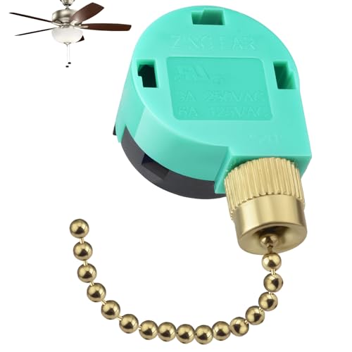 Image of BFXM Ceiling Fan Switch ZE-268S6 3 Speed 4 Wire, Gold