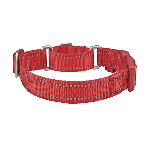 YUDOTE Reflektierende Martingale Hundehalsbänder,ausbruchsicheres Anti-Zug-Trainingshalsband mit Sicherheits-Schnellverschluss für schmale Kopfhunde erleichtern das Gehen,Mittel,Rot
