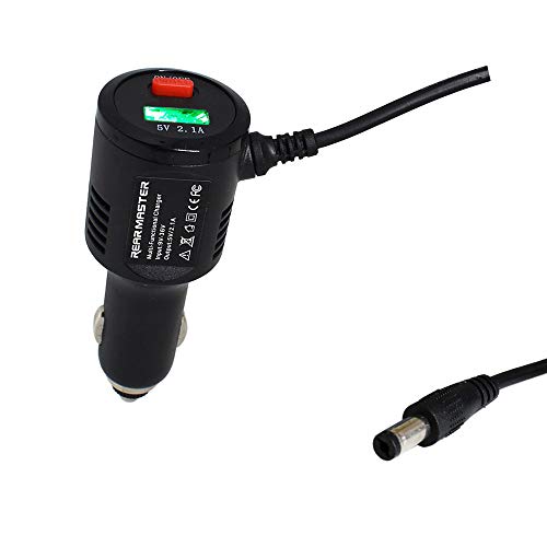 REARMASTER Universele Sigarettenaansteker Power Kabel voor Dash Camera, met USB Lader en Schakelknop DC 5.5mm x 2.1mm/DC 2.5mm x 0.7mm/DC 3.5mm x 1.35mm 3.5 m