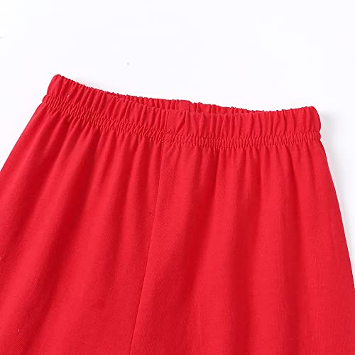 Kids Tales Girls Boys Button-Down Pajamas Set Toddler Christmas Sleepwear Red Long Sleeve Shirt Tops + Pants Nightwear PJS4