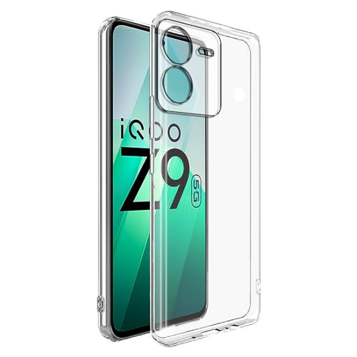 Image of Amazon Brand- Solimo Mobile Cover for iQOO Z9 5G (Soft & Shockproof Back Case with inbuilt Cushioned Edges), Transparent