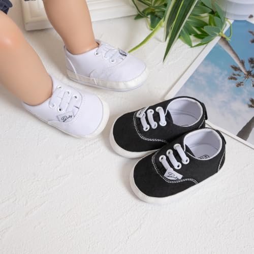 Image of Infant Baby Boys Girls Canvas Sneaker Toddler Slip On Anti Skid Newborn First Walkers Candy Shoes for 0-18 Months
