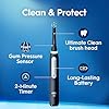 Oral-B iO Deep Clean Rechargeable Electric Toothbrush, Black, iO Series 3 Limited, 2 Brush Heads, Travel Case, Pressure Sensor, 3 Cleaning Settings #1