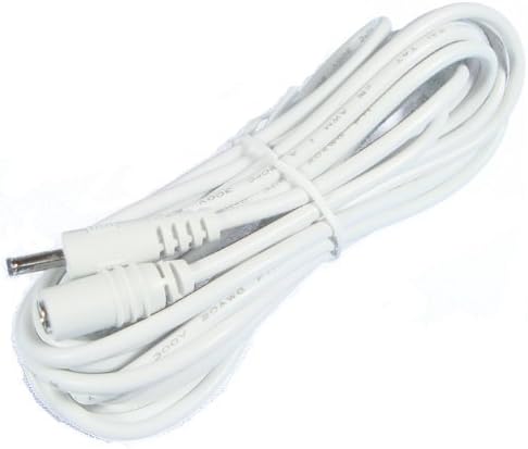 Hanvex HDCA12W 12 ft 1.3mm x 3.5mm DC Power Adapter Extension Cable, 20AWG, White, for 5V Indoor Wireless IP Camera, Foscam, Tenvis, and More …