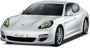 Flashtech for Porsche Panamera 10-13 Green Single Color LED Halo Ring Headlight Kit