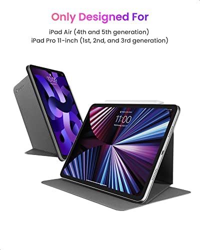 tomtoc Smart Folio Vertical Case for 11-inch iPad Pro 4th/3rd Gen M2&M1 2022-2018, 10.9-inch iPad Air 3-Layer, Separable, Slim Protective Magnetic Stand Cove 3 Using Modes, Pencil Protective Flap