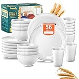 Wheat Straw Dinnerware Sets,56-Piece...