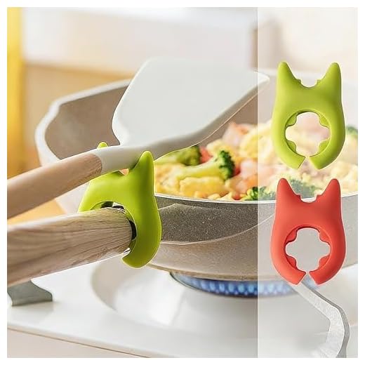 2pcs Red and Green Silicone Spoon Rest - Utensil Holder for Ladle, Tongs, Cooking Spatula, Kitchen Stove Top Accessory