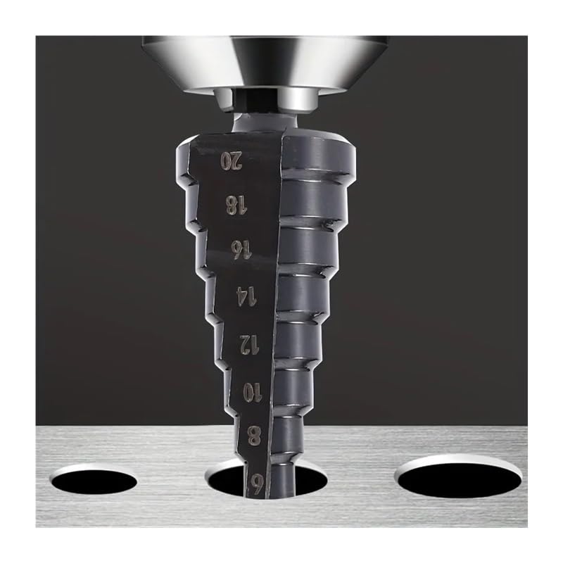 3Pcs 3-12mm 4-12mm 4-20mm HSS Straight Groove Step Drill Bit Nitriding Bit Wood Metal Hole Cutter Core Cone Drilling Tools Set DIOBFZFY