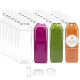 10 oz Plastic Juice Bottles Clear Empty 48 Pk Bulk Reusable Disposable Tamper Proof Lids Milk Containers