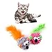 XAGMODSHN 3 X Plush- Toy for Pet Bright Colored Play-Catch Kitten Microfiber Mice Toy for Indoor Cats