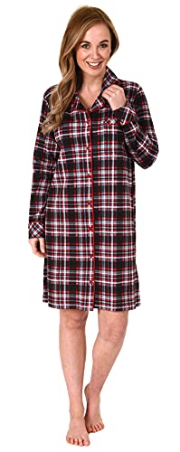 NORMANN-Waeschefabrik-Elegantes-Damen-Nachthemd-zum-durchknoepfen-in-Karo-Optik-auch-in-Uebergroessen-212-821