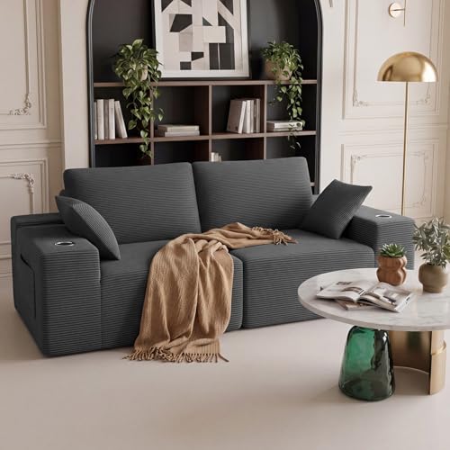 82" Modular Cloud Loveseat, 2-Seater Oversized Deep Seat Compressed Boneless