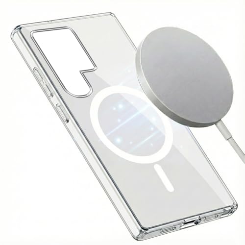 Image of Jkobi Lifetime Anti-Yellow MagSafe Compatible Clear Back Cover Case for Samsung Galaxy S23 Ultra (Sleek Hard Crystal | Shockproof and Camera Protection)