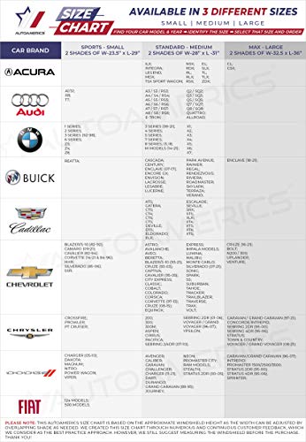 Autoamerics Windshield Sun Shade 2-Piece Foldable Car Front Window Sunshade for Full Size SUV Truck Tesla - Auto Sun Blocker Visor Protector Blocks Max UV Rays and Keeps Your Vehicle Cool - (X-Large)