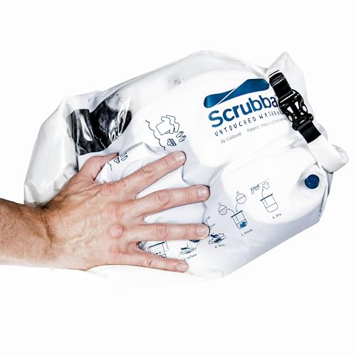 Scrubba UNTOUCHED Waschbeutel & Trocken-Set – Tragbares Waschsystem mit XL Handtuch, Wäscheleine & Haken – Für Camping, Hiking, Hostels & Reisen – Nachhaltig, leicht & kompakt – Waschlösung unterwegs
