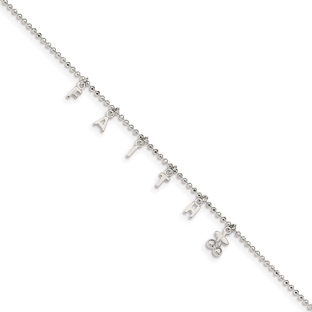 Diamond2Deal 925 Sterling Silver Spring Ring Anklet 10"
