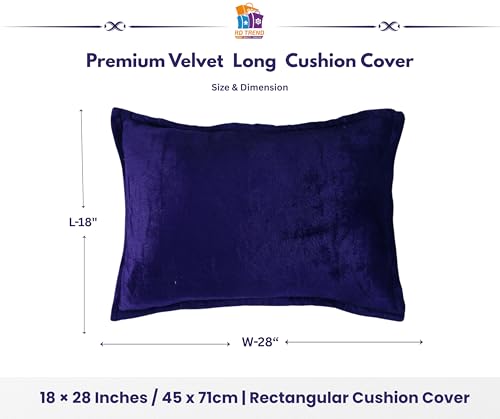 Image of RD TREND Velvet 250 GSM Rectangular 18x 28 Inches Cushion Covers Set of 2 | Throw Pillow Covers for Sofa, Bed & Living Room | Perfect for Home Decor Solid Purple