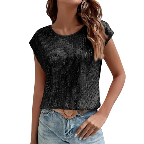 Genérico Camisa Blanca Mujer Blusas De Mujer Elegantes Blusas De Lentejuelas Camiseta Mujer Verano Camisolas Mujer 2025 Top Sexy Mujer Mis Pedidos Ropa De Fiesta Tallas Grandes M