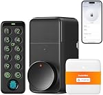 SwitchBot WiFi Smart Lock Pro with Keypad Touch, Fingerprint Keyless Entry Door Lock, Bluetooth Electronic Deadbolt, IP65 Weatherproof, Fits Your Existing Deadbolt, Supports Matter, Alexa and Google