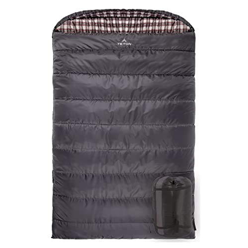 Teton Sports Fahrenheit Mammoth +20F Queen Size Sleeping Bag Perfect for Base Camp while Camping, Backpacking, and Hiking; Grey by TETON Sports - Used condition - US$139.95
