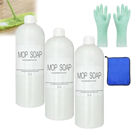 Moppseife für Bodenreinigung, stark duftender brasilianischer Wellen-Bodenreiniger, 120 ml Multiflächen-Bad- und Küchenreiniger für Badezimmer, Küche, Fliesen, Hartholz und Laminatoberflächen (1, 3