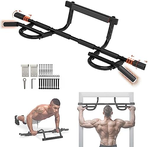 Yes4All Heavy Duty Pull Up Bar for Doorway, Solid 1 Piece Main Bar Construction, Multi Grips Pullup Bar for Home Gym Workout, No Screws Portable Door Yes4All Heavy Duty Pull Up Bar for Doorway, Solid 1 Piece Main Bar Construction, Multi Grips Pullup Bar for Home Gym Workout, No Screws Portable Door Pull Up Bar
