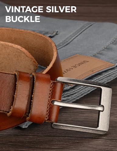 Men's Leather Belt for Casual Jeans and Workwear 1.5 Inch Gift Box Packaging4