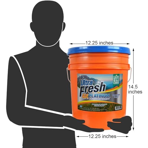 Image of Ultra Fresh 6X Platinum 5 Gal Laundry Detergent, Mountain Fresh Bundled with 2 Pack Platinum 6X Laundry Detergent Sheets with Fresh Scent
