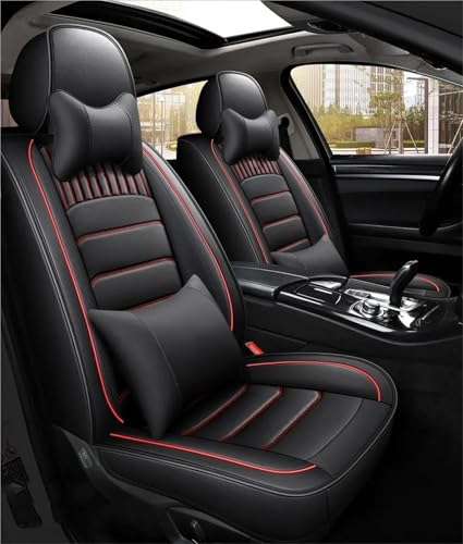Housse de siège de voiture universelle en cuir PU noir rouge pour Yaris et Grand Cherokee