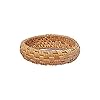 COLORFUL BLING 2Pcs Handwoven Wooden Braided Rattan Knit Cuff Bracelet Natural Bamboo Square Round Geometric Chunky Wrap Bangle for Women Ethnic Tribal Wrist Jewelry-A rattan #2
