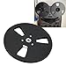 1/4 7 Inch Empty Take Up Reel to Reel Small Hub, Long Play Analog Recording Tape 3 Holes Aluminum Alloy Open Reel Takeup Reel for Nab Black