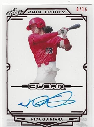 Nick Quintana Autographed & Serial Numbered #6/15 Clear Autograph Collectible Baseball Card - 2019 Leaf Trinity Baseball Card #CA-NQ1 (Tigers)