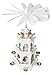 BRUBAKER Christmas Pyramid - 18 Inches - White - Wooden Nativity Play - 3 Tier Carousel with 6 Candle Holders - Designed in Germany