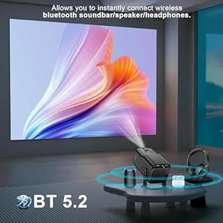 Smart 4K Projector WiFi Bluetooth - Salange Mini Projecteur, Short Throw, 1080P HD, Auto Keystone Correction, Android 11.0, Outdoor Movie projectors Portable [2025 HY320]