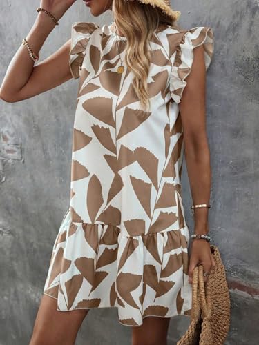 Image of SISKIN Women's 2025 Summer Beach Hobo Ruffle Trim Dresses Sleeveless Flowy Vocation Sun Dress Outfit Woman