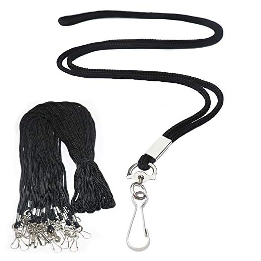 BAITEER 120 Pcs Black Lanyards Premium Bulk Lanyards Round 36" with Swivel J Hook for ID Name Badge Holder, VIP, School, Kids, Coach, Conference, Festival and Hang Keys
