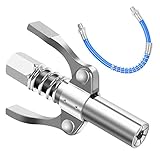 OCTAOR Double Handle Grease Gun Coupler, Quick Lock and Release Upgraded Grease Gun with 30cm Hose,