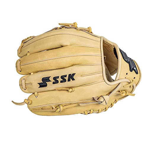 Ssk Z9 Maestro Infield Baseball Glove – 11.25" - 11.5” - 11.75” - 12” – Right & Left Hand Throw (Camel - Two-Piece Pitcher's Web, 12" - Right Hand Throw) #TOP4