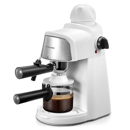Ihomekee Espresso Machine, 3.5Bar Espresso and Cappuccino Machine with Fast Heating Function, 1-4 Cups Coffee Maker with Milk Frothing Function and Steam Wand (White)