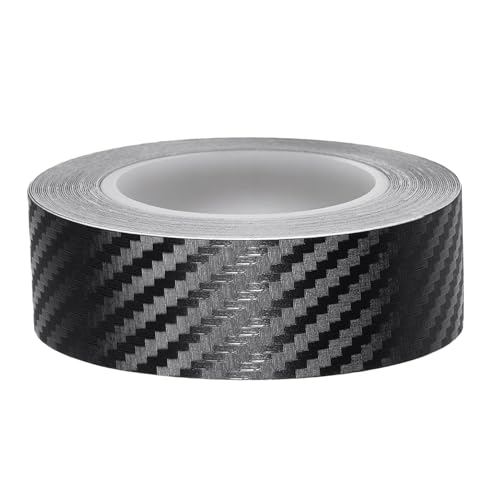 Juttzzei Film Carbone Voiture, 24mm x 10M Carbone Adhésif, PVC Bande Autocollante Voiture, Autocollant Carbone pour Voiture, Moto, Bateau et Modélisme...
