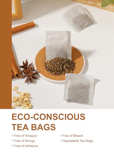 Image of TeeLux Decaf Chai Black Tea, Decaffeinated Black Tea with Cinnamon, Ginger, Cardamom, Star Anise, Robust & Spicy Flavor, 100 Count