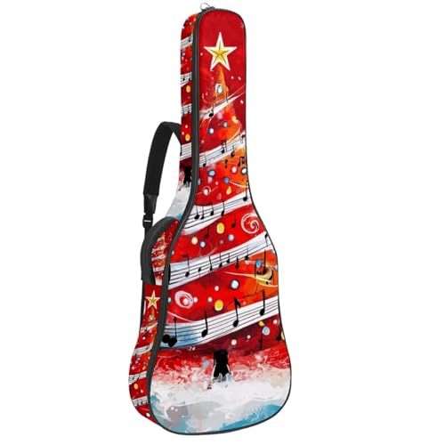 Étui de guitare acoustique motif Noël rouge, le cadeau idéal pour musicien