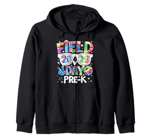 Field Day 2026 Pre-K Tie Dye Teacher Kid Zip Hoodie