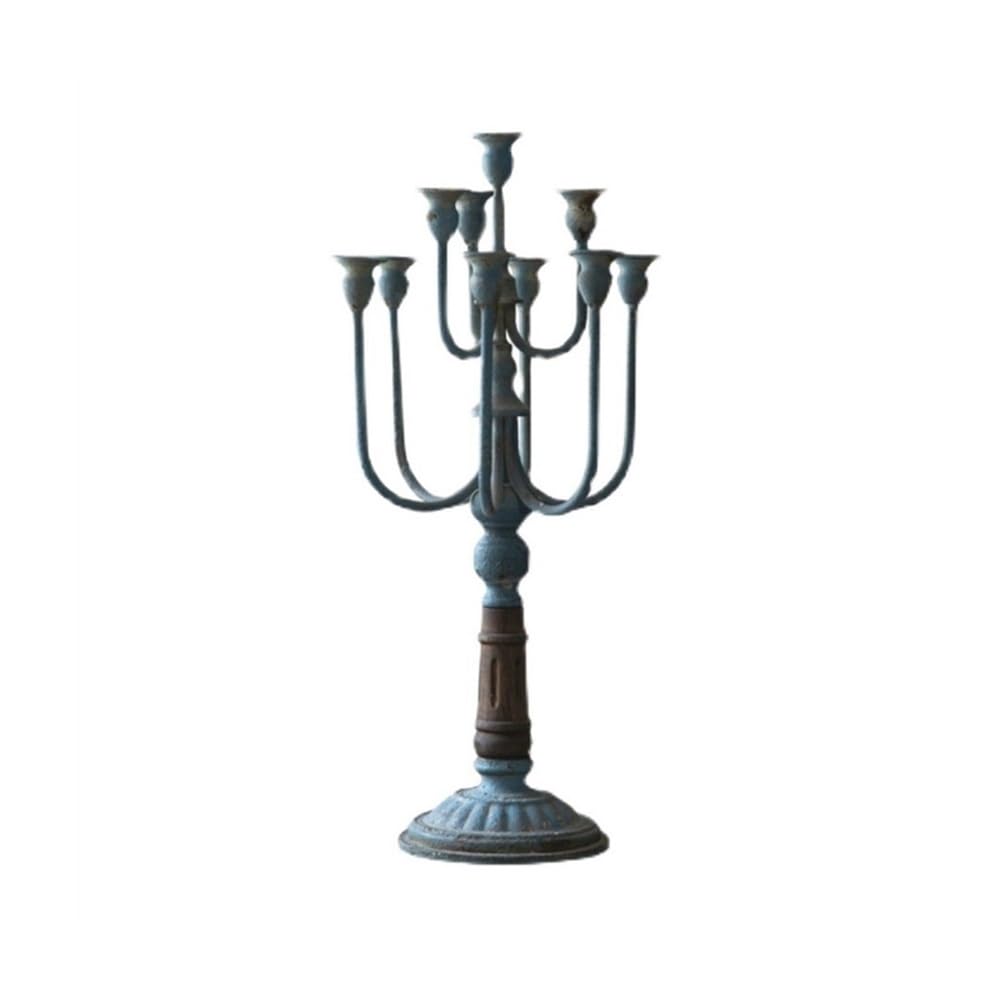 Kerzenhalter Vintage Alter Kerzenständer aus Eisen, Romantisches Candlelight-Dinner, Requisiten, Heimdekoration, mehrköpfiger Kerzenhalter(Bronze)