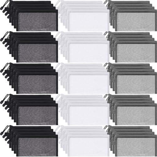 Leelosp 80 Pcs Mesh Zipper Pouch Bulk Mesh Cosmetics Bag Pencil Storage Pouch Toiletry Makeup Bags...