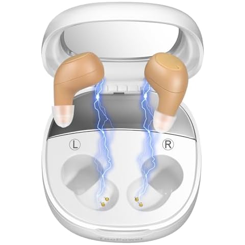 Hearing Aids (Not Amplifiers) Hearing Aids for Seniors Latest 16-Channel Digital OTC Rechargeable Hearing Aids with Intelligent Noise Reduction,Voice Broadcast, 3 Modes,5 Levels of Volume Adjustment Cover