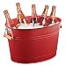 Produktbild mDesign Flaschenkühler aus Metall  dekorativer Getränkekühler mit Griffen  ideal als Getränkewanne für Wein, Bier, Sekt oder Softgetränke  rot